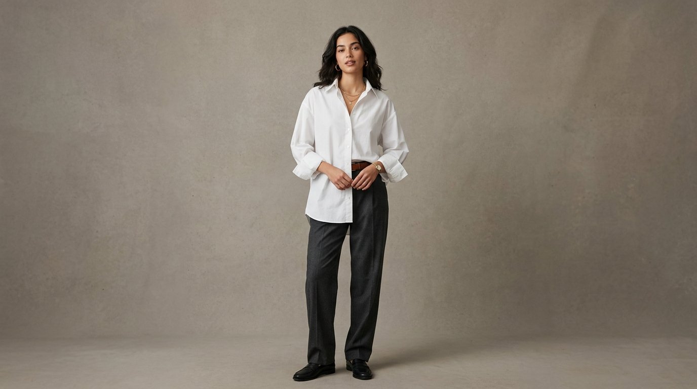 Women's Relaxed Boyfriend Cotton Shirt